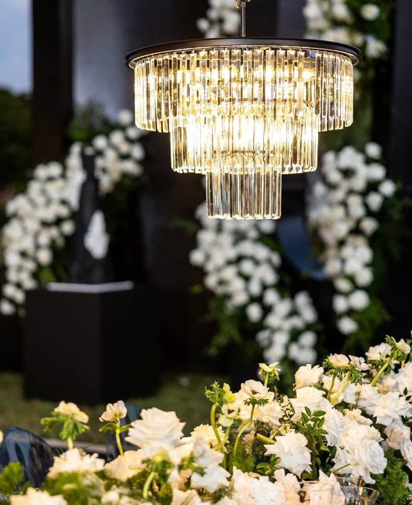 rent small prism chandelier for weddings galas corporate parties events brands red carpet miami miami beach palm beach orlando tampa naples fl sarasota